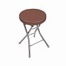Табурет складной Nika, мягкое круглое сиденье, d 32 см, коричневый фото