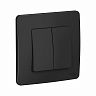 Переключатель 2-клавишный Systeme (Schneider) Electric Blanca, встраиваемый, в сборе, антрацит фото