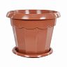Горшок для цветов Альтернатива Гармония, с поддоном, 7 л, коричневый фото