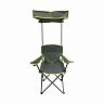 Стул походный складной Ecos, со спинкой и навесом, 82 x 50 x 82/130 см, зеленый фото