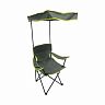 Стул походный складной Ecos, со спинкой и навесом, 82 x 50 x 82/130 см, зеленый фото