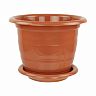 Горшок для цветов Альтернатива Виола, с поддоном, 10 л, коричневый фото