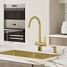 Смеситель для кухни IDDIS Pure, с подключением к фильтру, золото матовое фото