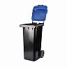Бак для мусора Альтернатива, на колесах, 120 л, черно-синий фото