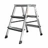 Стремянка двухсторонняя Новая высота NV 2120, алюминиевая, 2 x 3 ступени, 2,66 м фото