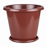 Горшок для цветов Альтернатива Эконом, с поддоном, 10 л, коричневый фото