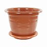 Горшок для цветов Альтернатива Виола, с поддоном, 3,5 л, коричневый фото