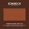 Краска для деревянных фасадов Komandor Wood Facade Acryl 20, полуматовая, база C, бесцветная, 9 л фото