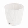 Горшок для цветов Альтернатива Флис, с прикорневым поливом, 1,2 л, белый фото