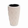 Кашпо напольное Альтернатива Флэйм, со вставкой, 61 л, светло-бежевое фото