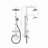 Душевой комплект Rossinka RS27-45 (стойка, тропический дождь, лейка, шланг, мыльница), хром фото