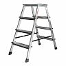 Стремянка двухсторонняя Новая высота NV 2120, алюминиевая, 2 x 4 ступени, 2,88 м фото