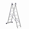 Лестница-стремянка двухсекционная Alumet H2 5207, алюминиевая, 2 x 7 ступеней, 2,87 - 3,72 м фото