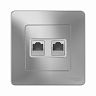 Розетка компьютерная RJ45 двойная Systeme (Schneider) Electric Blanca, встраиваемая, алюминий фото