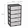 Комод пятисекционный Альтернатива Колорит, 56 x 39 x 100 см, черный фото
