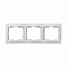 Рамка IEK Кварта РВ-3-КБ, 3 поста, вертикальная, белый фото