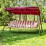 Качели садовые Olsa Стандарт Nova, трехместные, 231 x 126 x 147,8 см, каркас бордовый фото