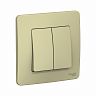 Переключатель 2-клавишный Systeme (Schneider) Electric Blanca, встраиваемый, в сборе, бежевый фото