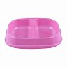 Миска для животных, двойная, 0,2 л, розовая фото