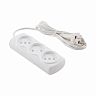 Удлинитель Engy Эконом, ШВВП 2 x 0,75 мм, 3 розетки, 1,7 м, белый фото