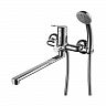 Смеситель для ванны с душем Lemark Partner LM6551C, с длинным изливом, однорычажный, хром фото