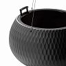 Кашпо подвесное Альтернатива Жемчужина, со вставкой, 16 л, графитовое фото