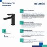 Смеситель для раковины с коротким изливом Milardo Azure, черный матовый фото Смеситель для раковины с коротким изливом Milardo Azure, черный матовый фото