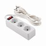 Удлинитель с выключателем Engy Гранд, ПВС 3 x 0,75 мм, с заземлением, 3 розетки, 3 м, белый фото