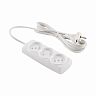 Удлинитель Engy Эконом, ШВВП 2 x 0,75 мм, 3 розетки, 3 м, белый фото