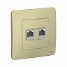 Розетка компьютерная RJ45 двойная Systeme (Schneider) Electric Blanca BLNIS045457, встр., бежевая фото