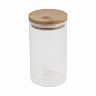 Банка для сыпучих продуктов Mallony Bambu, стеклянная, с крышкой, 1 л фото
