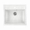 Мойка для кухни врезная GreenStone GRS-06-331, из искусственного мрамора, 565 x 505 мм, белая фото