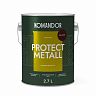 Грунт-эмаль по ржавчине 3 в 1 Komandor Protect Metall, глянцевая, 2,7 л, RAL 8017, коричневый фото