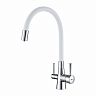 Смеситель для кухни Lemark Comfort LM3075C-White, с подключением к фильтру, однорычажный, белый/хром фото