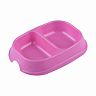 Миска для животных, двойная, 0,2 л, розовая фото
