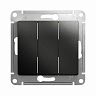 Выключатель 3-клавишный Systeme (Schneider) Electric Glossa, встраиваемый, антрацит фото