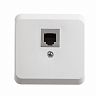 Розетка телефонная RJ11 Systeme (Schneider) Electric Этюд TELA-001B, накладная, белая фото