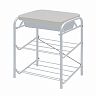 Банкетка для обуви Nika, 2 полки, мягкое сиденье, ящик, 44 x 33 x 51 см, каркас светло-серый фото