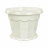 Горшок для цветов Альтернатива Гармония, с поддоном, 2,5 л, белый фото