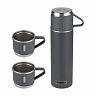 Термос Mallony Festa, 0,5 л, 3 термокружки, серый фото