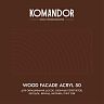 Краска для деревянных фасадов Komandor Wood Facade Acryl 50, полуглянцевая, база C, бесцветная, 9 л фото