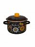 Кастрюля эмалированная СтальЭмаль Pasta с крышкой, 4 л, черная фото