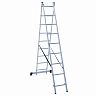 Лестница-стремянка двухсекционная Новая высота NV 1220, алюминиевая, 2 x 9 ступеней, 2,4 - 3,96 м фото