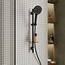 Душевой комплект Milardo Ideal Spa (стойка, лейка, шланг, держатель, мыльница), черный матовый фото