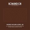 Краска для деревянных фасадов Komandor Wood Facade Acryl 20, полуматовая, база C, бесцветная, 9 л фото