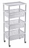 Этажерка на колесах Бытпласт Элиза, 3 корзины + 1 полка, 420 x 290 x 880 мм, светло-серая фото
