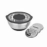 Миска из нержавеющей стали Mallony Amarena, крышка-терка, 3 насадки, 4,5 л фото