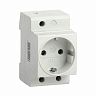 Розетка на DIN-рейку IEK РАр10-3-Опс, с заземлением, 16 А, 250 В, IP20, белая фото