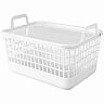 Корзина с крышкой и ручками Бытпласт Kobo, 32 x 22,4 x 21 см, белая фото