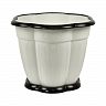 Горшок для цветов Альтернатива Восторг, с поддоном, 1,5 л, белый фото